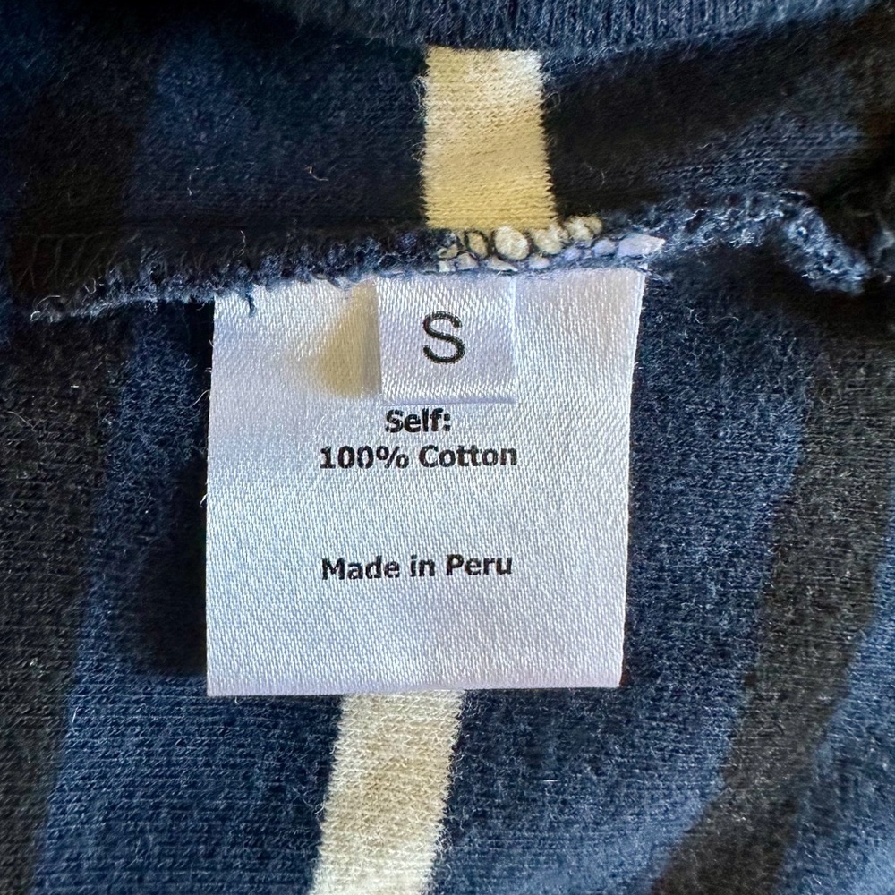 La Ligne New York Striped Cotton Breton Tee in Navy/Black/Cream - Picture 5 of 5